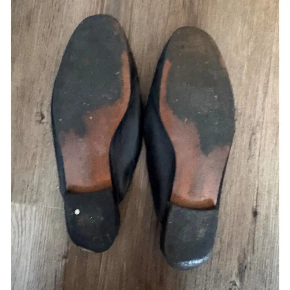 Sam Edelman Black Leather Linnie Mules Slides Shoes Sz 9 Effortless Classic Chic